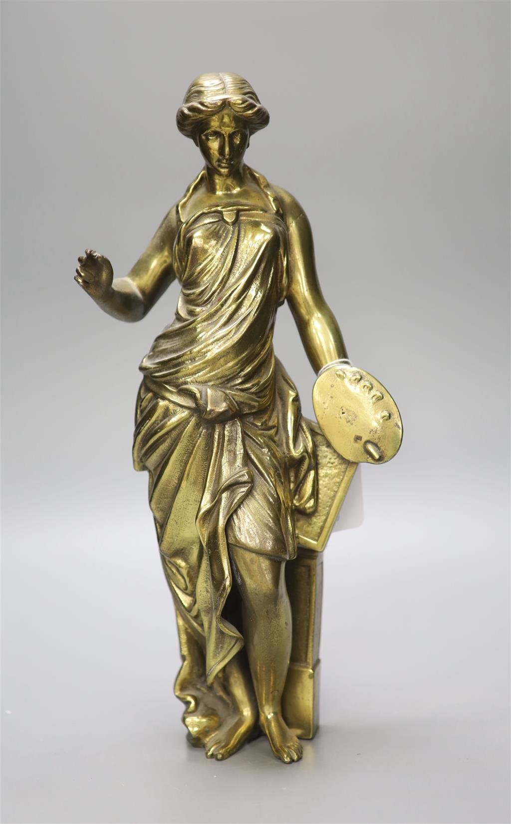 A brass of a classical lady, 37.5cm high